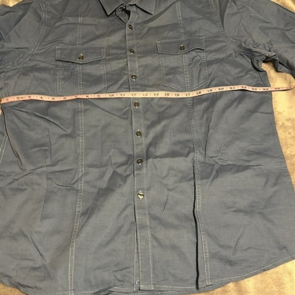 Marc Anthony XXL Blue Button Down Casual Long Sleeve Mens - Picture 3 of 5
